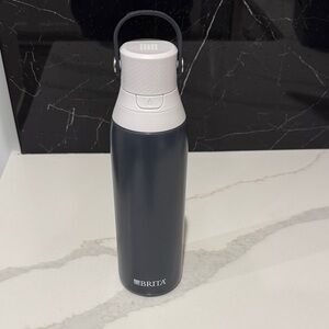 Brita Gray Bottle with White Cap and Carry Handle